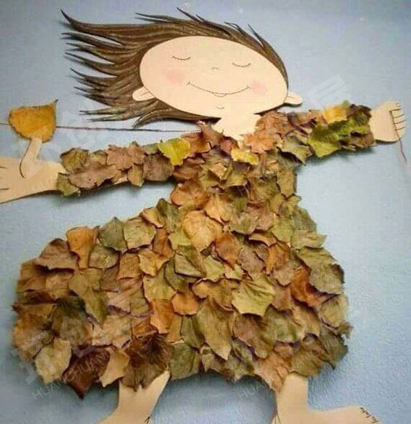 幼儿园美工区秋天叶子贴画图片