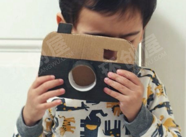 幼儿园美工区DIY自制玩具纸板相机图片