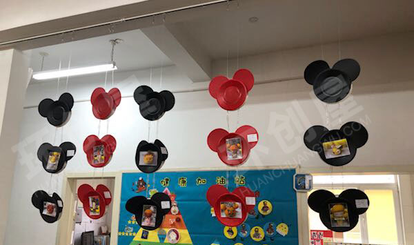幼儿园废物利用卡通米奇主题挂饰图片
