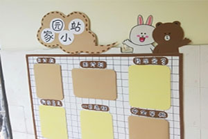 幼儿园卡通风布朗尼主题家园联系栏图片3张