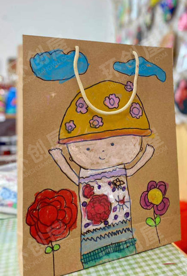 幼儿园纸袋创意画作品展示图片