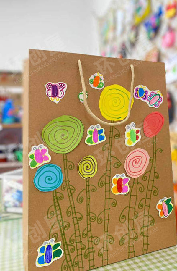 幼儿园纸袋创意画作品展示图片