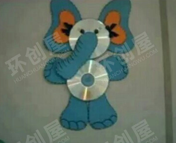 幼儿园废旧光盘再利用作品展示图片