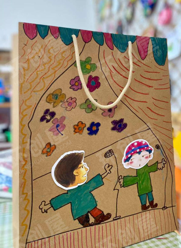 幼儿园纸袋创意画作品展示图片