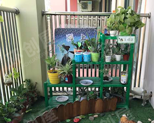 幼儿园户外植物角盆栽图片