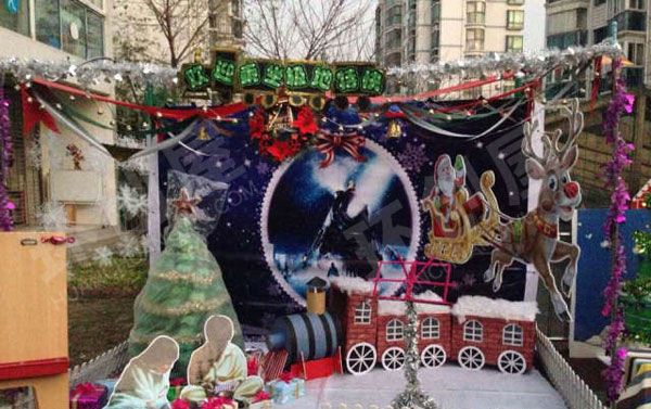 幼儿园户外圣诞节展台图片