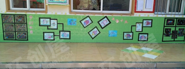 幼儿园户外废物利用画展图片