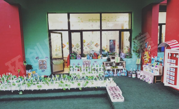 幼儿园户外各种废物利用打造植物角图片