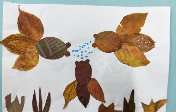 幼儿园美工区叶子创意画图片