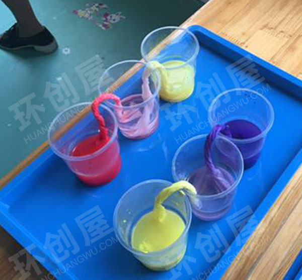 幼儿园科学区会爬的水图片
