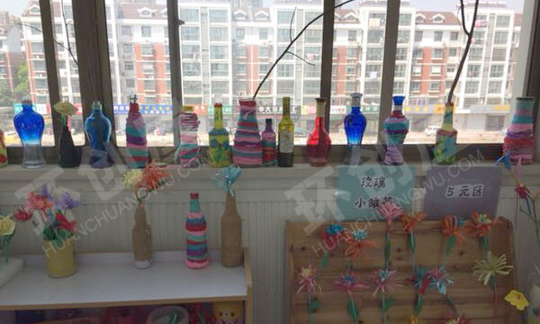幼儿园角色游戏废物利用阳光花店图片