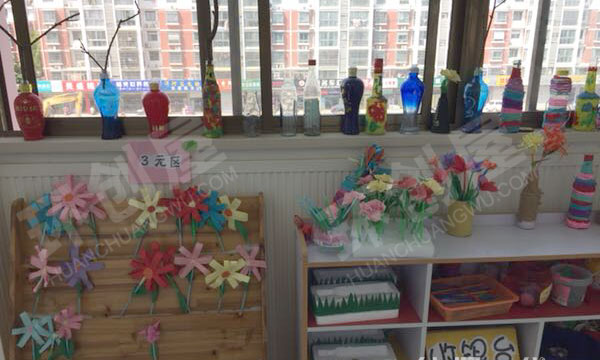 幼儿园角色游戏废物利用阳光花店图片
