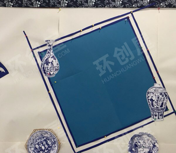 幼儿园中国文化青花瓷风格主题墙图片