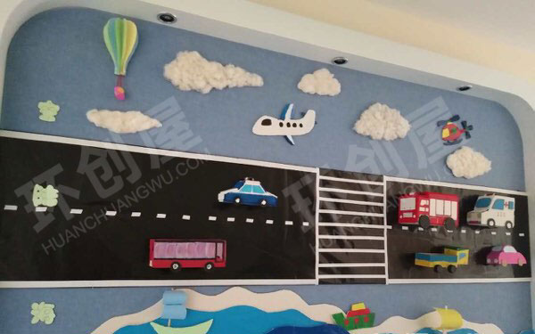 幼儿园海陆空交通工具墙面布置图片