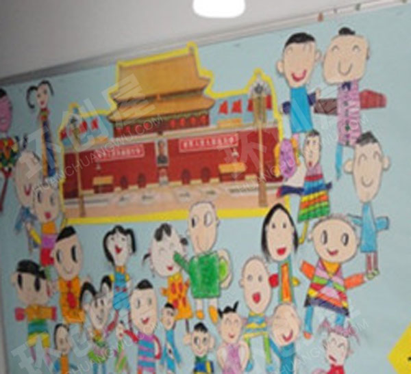 幼儿园我是中国人主题墙面布置图片