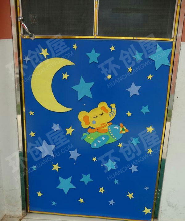 幼儿园教室拉门海绵纸卡通动物图片