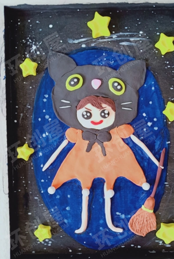 幼儿园黏土卡通好看手工作品展示图片