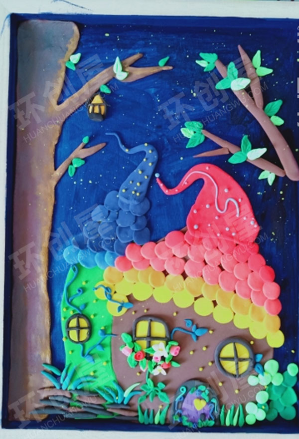 幼儿园黏土卡通好看手工作品展示图片