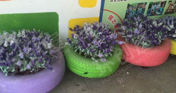 幼儿园户外走廊废物利用装饰图片