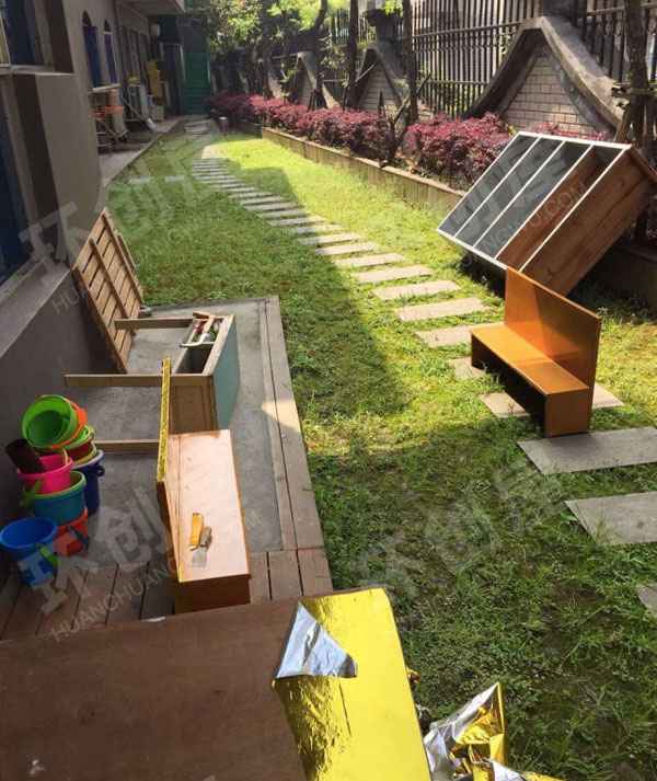幼儿园户外旧物翻新图片