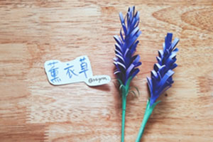 幼儿园美工区紫色薰衣草折纸图片7张