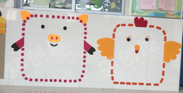 幼儿园可爱的小动物主题墙边框图片