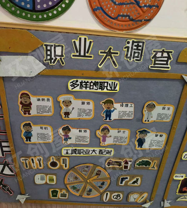 幼儿园墙面布置快乐工作达人图片