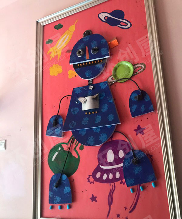 幼儿园墙面布置机器人创想图片