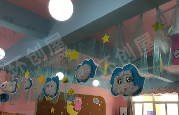 幼儿园教室各种好看手工作品吊饰图片