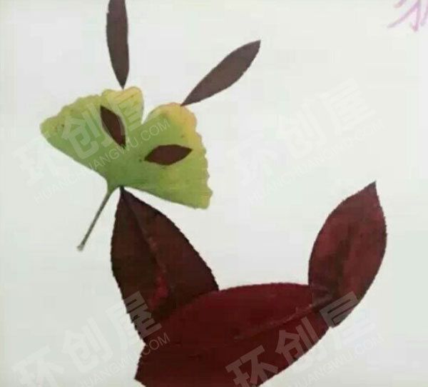 幼儿园作品展示树叶画图片