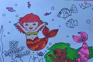 幼儿园儿童画线描画作品展示图片8张