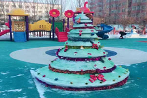 幼儿园户外操场游乐区雪雕大赛图片9张