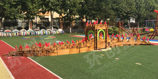 幼儿园建构区创意搭建长城长图片