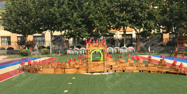 幼儿园建构区创意搭建长城长图片
