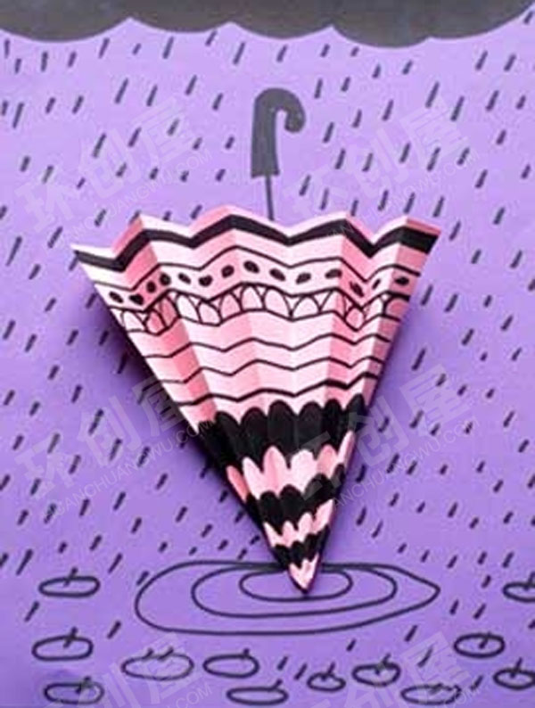 幼儿园美工区雨天创意雨伞图片