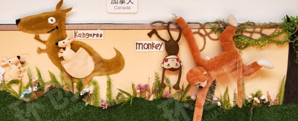 幼儿园触摸情景英语角墙面布置图片