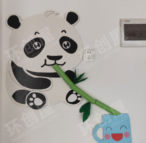 幼儿园萌萌的国宝可爱风墙面布置图片