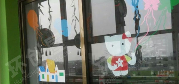 幼儿园门窗玻璃卡通装饰图片