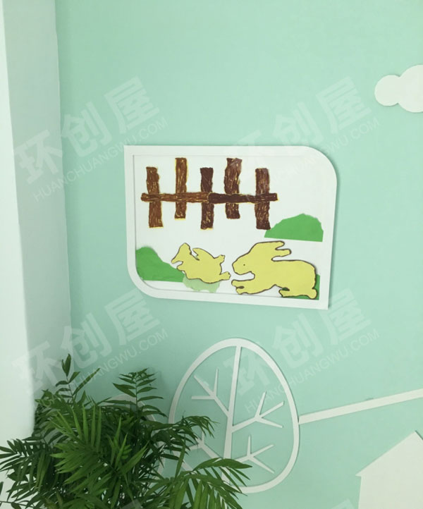 幼儿园走廊楼梯间墙面卡通动物图片