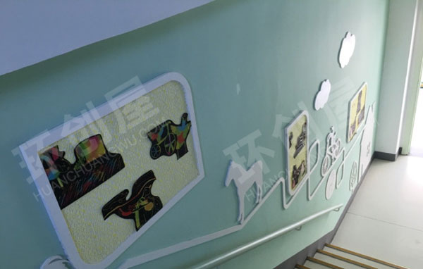 幼儿园走廊楼梯间墙面卡通动物图片