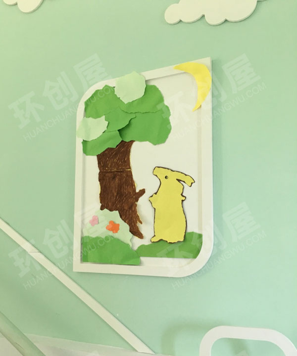 幼儿园走廊楼梯间墙面卡通动物图片