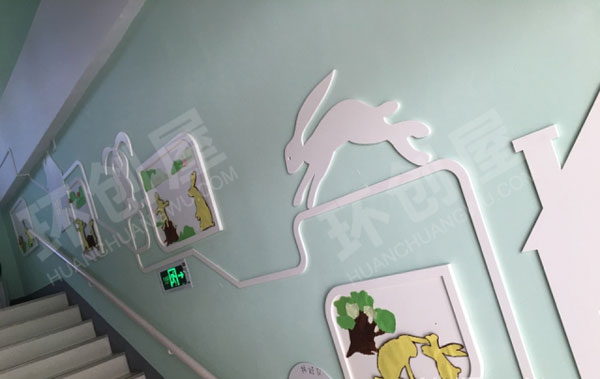 幼儿园走廊楼梯间墙面卡通动物图片