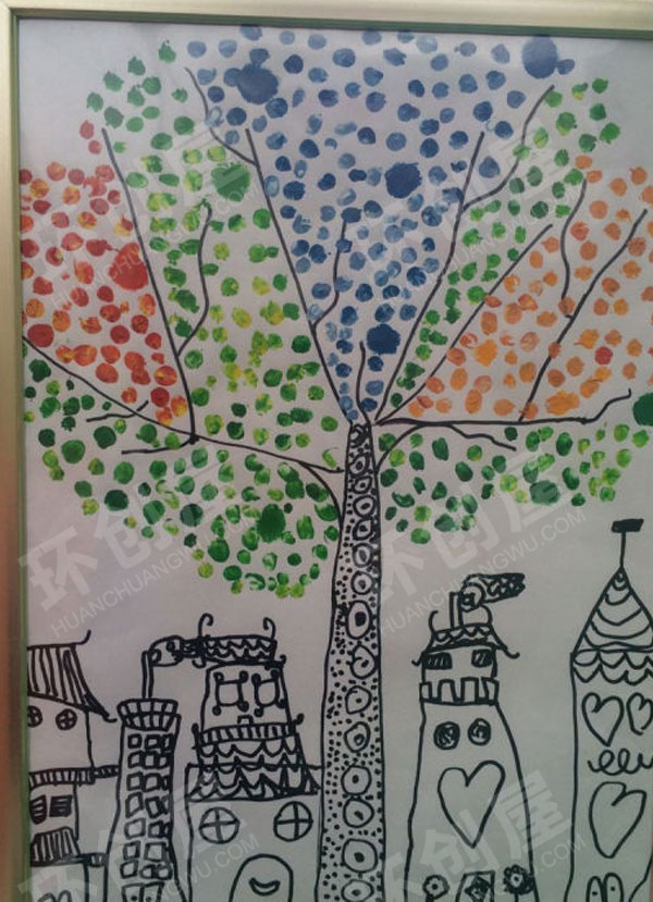 幼儿园毕业季线描装饰画作品展示图片