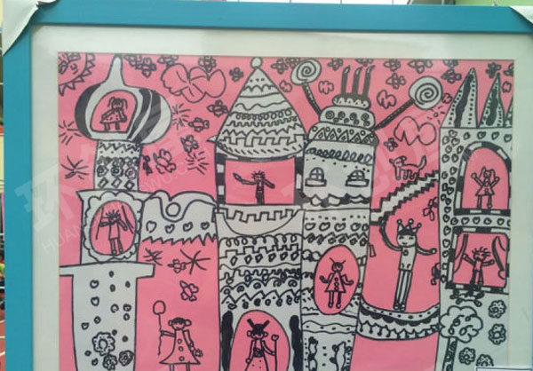 幼儿园毕业季线描装饰画作品展示图片