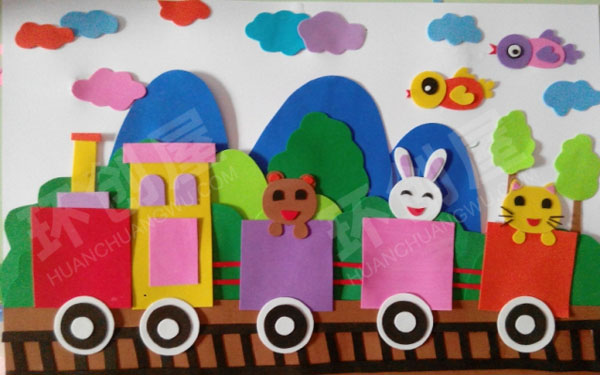 幼儿园手工作品海绵纸剪贴作品展示图片