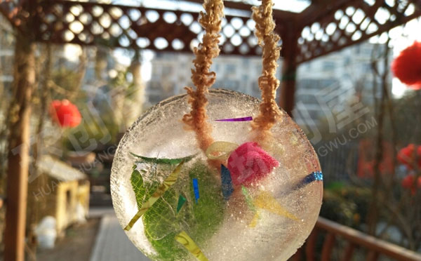幼儿园户外奇妙的冰花之旅冻冰花吊饰图片