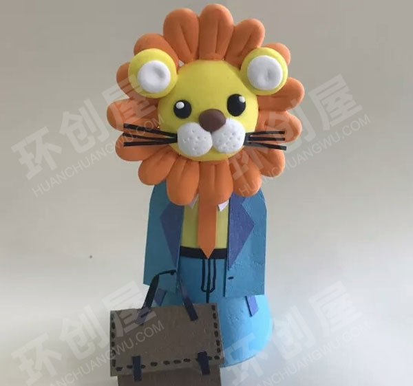 幼儿园美工区粘土狮子一家亲图片