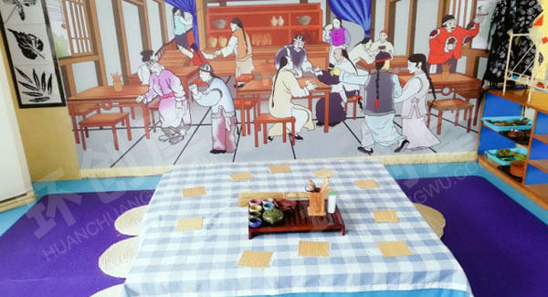 幼儿园角色游戏中国文化茶馆图片