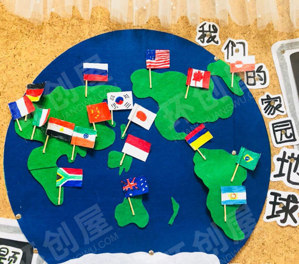 幼儿园地球村主题墙图片