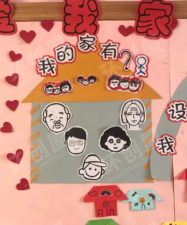 幼儿园我爱我的家主题墙图片